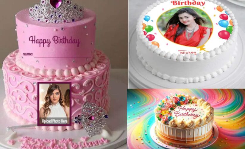 Happy Birthday Cake With Name And Photo Edit